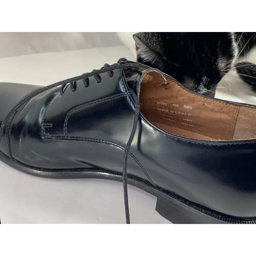 Bostonian Classics Black Cap Toe Oxford Dress Shoes 9M Original Box USA